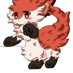 ass blush bodily_fluids canid canine cum cum_drip cum_in_pussy cum_inside dripping eggy_party female female_feral feral fox fur genital_fluids genitals hair mammal multicolored_body multicolored_fur open_mouth pussy red_body simple_background solo tail white_background white_body white_fur xiguaqaq