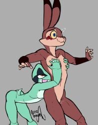 absurd_res amphibian andromorph andromorph/andromorph andromorph_anthro andromorph_on_anthro anthro athletic athletic_andromorph athletic_anthro athletic_intersex barely_visible_genitalia barely_visible_pussy bedroom_eyes blue_eyes blush brown_body brown_fur chest_fondling duo frog fur genitals green_body hare hi_res hinato_(wayesh) intersex intersex/intersex intersex_anthro intersex_on_anthro lagomorph leaning leaning_forward leporid mammal membrane_(anatomy) multicolored_body multicolored_fur muzakir_(wayesh) narrowed_eyes natural_eyeshadow nipples nude_andromorph nude_anthro orange_eyes pupils pussy seductive smile square_pupils surprised_expression tail tan_body tan_fur tongue tongue_out two_tone_body two_tone_fur wavy_mouth wavy_smile wayesh webbed_hands white_body wide_eyed yellow_sclera