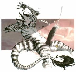 animal_genitalia animal_penis anthro balls big_penis bodily_fluids cum cumshot digital_media_(artwork) dragon ear_piercing ejaculation equine_genitalia equine_penis erection eyebrow_piercing facial_piercing frank-79 fur furred_dragon furred_scalie genital_fluids genital_piercing genitals hair hands-free hi_res lying male male_only mythological_creature mythological_scalie mythology nipple_piercing nipple_ring nipples nose_piercing nose_ring nude on_back open_mouth orgasm pecs penis penis_piercing piercing ring_piercing scalie septum_piercing solo spontaneous_ejaculation tail teeth