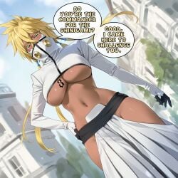 absurd_res absurdres ai_generated beard bleach bleach:_the_thousand-year_blood_war blonde_hair blush color commentary dark-skinned_female darklust dialogue english english_commentary english_dialogue english_text female genryūsai_shigekuni_yamamoto hi_res high_resolution highres human large_breasts motion_blur motion_lines novelai old_man older_male self_upload speech_bubble speed_lines sweat tagme text tia_harribel uncensored white_hair yamamoto-genryuusai_shigekuni
