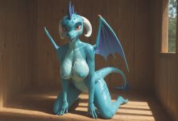 ai_generated anthro anthropomorphic beautiful bedroom big_breasts breasts breeding_request cum cum_on_breasts curved_horns draconic draconic_humanoid dragon dragon_girl ember female furry furry_only in_heat inviting_to_sex looking_at_viewer mlp_g4 my_little_pony orange_eyes princess_ember_(mlp) scales scalie scalie_female scalie_only seductive seductive_look seductive_smile sexy sexy_body sexy_pose teal_scales teal_skin tits_out wet_pussy