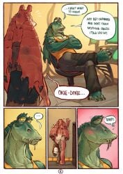 absurd_res alien balls banana_da_boi blush chair clothed clothing comic dialogue english_text furniture genitals gungan hi_res jar_jar_binks male male_only partially_clothed penis speech_bubble star_wars text