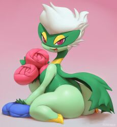 ass big_ass female game_freak nintendo pokemon pokemon_(species) red_eyes roserade sunibee video_games