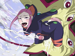 1futa ahe_gao anemone_(eureka_seven) ass blush breasts censored cum cum_inside curvy ejaculation eureka_seven eureka_seven_(series) futanari intersex large_breasts penis pink_hair purple_hair tear theend