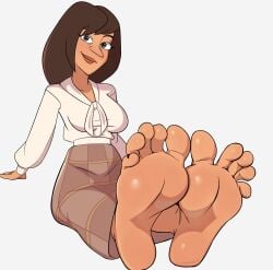 1girls clothed clothing disney disney_channel elizabeth_milder feet feet_focus female female_focus female_only foot_fetish foot_focus light-skinned_female light_skin looking_at_viewer mature mature_female milo_murphy's_law sitting solidus
