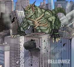 5_fingers abrax_(pyronite) abs anthro bellowez biceps big_penis black_briefs black_clothing black_panties black_underwear bottomwear boxer_briefs briefs building building_destruction building_penetrated building_sex bulge city city_background city_destruction cityscape claws clothed clothing destruction detailed_bulge erection erection_under_briefs extreme_size_difference finger_claws fingerless_gloves fingers genital_outline genitals gloves green_body handwear hi_res house humanoid_genitalia humanoid_penis landscape_dwarfing macro macro_anthro macro_male male monster muscular muscular_anthro muscular_male outside panties pecs penetration penile penis penis_outline pyronite(commissioner) rampage reptile scaled_penis scalie size_difference solo tail teeth topless underwear yellow_eyes