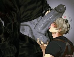 big_penis dnajssk gay huge_cock leon_scott_kennedy licking_penis male male/male male_only mr_x resident_evil resident_evil_4 resident_evil_4_remake size_difference yaoi