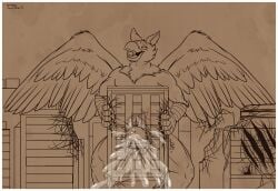 abs anthro avian beak big_penis bodily_fluids building building_destruction building_penetrated building_sex carpo city city_background city_destruction cityscape claw_marks claws cum cumshot destruction ejaculation erection feathered_wings feathers finger_claws genital_fluids genitals gryphon house humanoid_genitalia humanoid_penis humping landscape_dwarfing macro macro_anthro macro_male male male_penetrating muscular muscular_anthro muscular_male mythological_avian mythological_creature mythology nude open_mouth orgasm outside pecs penetration penile penis pyronite(commissioner) smile solo solo_male teaselbone wings