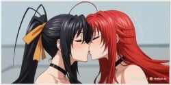 2girls ai_generated akeno_himejima female high_school_dxd lesbian_couple lesbian_domination lesbian_focus lesbian_kiss lesbian_sex rias_gremory yuri