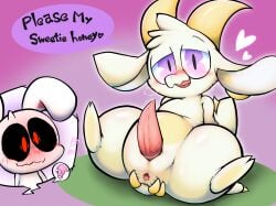 2_horns 2_toes 3_fingers animal_genitalia anthro anus black_sclera blush blush_lines bodily_fluids breath chikn_nuggit claw_fingers dialogue dragon dripping duo english_text erection feet fingers floppy_ears fur fwench_fwy_(chikn_nuggit) gender_symbol genital_fluids genital_slit genitals heart_symbol hi_res horn inviting iscream_(chikn_nuggit) lagomorph leporid male male_anthro male_symbol mammal mythological_creature mythological_scalie mythology open_mouth penis precum precum_drip purple_eyes rabbit red_eyes scalie simple_background sitting sitting_on_ground slightly_chubby slightly_chubby_anthro slightly_chubby_male solo_focus speech_bubble spread_anus spread_legs spreading symbol tail talking_to_another tapering_penis teasing text toes tongue_showing vein veiny_penis white_body white_fur white_tail yamausagi0619