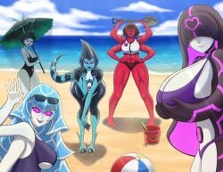 alien alien_girl ampfibian beach ben_10 big_ass big_breasts chaquetrix girls humanoid muscles swimsuit tetramand ultra_teta upgrade_(ben_10) xlr8