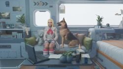 1girls 3d 3d_animation animated blender_(software) blonde_hair canid canine canine_genitalia canine_penis fellatio female german_shepherd indoors kissing oral p4ants tagme tekken tekken_8 vaginal_penetration video zoophilia
