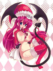 artist_request bb blush breasts lala_satalin_deviluke large_breasts nipples open_mouth smile tail to_love-ru wings