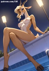 1girls ai_generated ass ass_focus dripping feet female female_only fiff from_bottom_to_top furry furry_female furry_only gazelle gazelle_(zootopia) highres naked nude paws pov presenting presenting_pussy pussy showing_off showing_pussy small_breasts smiling solo stretching_anus sweat tail tall