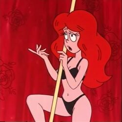 1girls ai_generated bikini black_bikini black_underwear breasts fairy_tales female literature little_red little_red_riding_hood pole_dancing public_domain red_hair seductive sexy sexy_lingerie sexy_panties sexy_pose the_magical_mystery_trip_through_little_red's_head thick_hips thick_legs thick_thighs time_for_timer underwear
