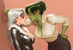 2girls ai_generated big_ass big_breasts big_thighs black_cat_(marvel) breasts curvaceous curvy curvy_figure digital_media_(artwork) felicia_hardy female female_only giantess green-skinned_female green_body green_hair green_skin hips hourglass_figure huge_ass huge_breasts huge_thighs hulk_(series) jennifer_walters large_ass large_breasts large_female large_thighs legs light-skinned_female light_skin macro macro_female marvel marvel_comics mature mature_female mini_giantess phophopho she-hulk slim_waist spider-man_(series) tall tall_female thick thick_hips thick_legs thick_thighs thighs voluptuous waist white_hair wide_hips wide_thighs