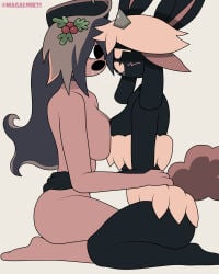 2girls dangerous_forest fundamental_paper_education kissing lesbian magalnik self_upload tagme yuri