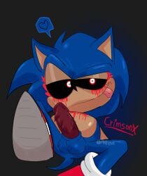 alien_genitalia ankifun big_penis crimsonx erection genitals heart hedgehog huge_cock large_penis looking_at_viewer male outcome_memories penis red_eyes simple_background smile solo solo_focus sonic.exe sonic.exe_(series) sonic_the_hedgehog spread_legs testicles tongue tongue_out veiny_penis