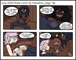 1girls 2boys female hasselnut male ntr pirate wolfgang_bang