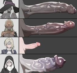 4futas artist_request big_penis circumcised dark_skin dick dickgirl duchess_(nightreign) elden_ring elden_ring_nightreign executor_(nightreign) fat_cock foreskin fromsoftware futanari large_penis light_skin nun nun_futa pale_skin penis_chart penis_size_chart recluse_(nightreign) tagme tagme_(artist) thick_penis uncircumcised undertaker_(nightreign) veiny_penis witch witch_hat