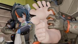 1girl 1girl2boys 2boys 3d 3d_(artwork) feet feet_fetish feet_focus feet_tickling foot foot_fetish foot_focus soles soles_fetish soles_focus tagme tickle_feet tickling trapped twintails3d zenless_zone_zero zhu_yuan