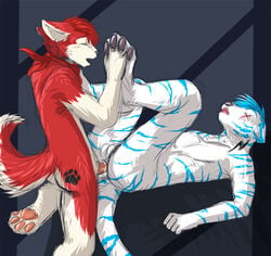 anthro balls bandana canine cenny fur furry furry_only gay husky male missoro no_humans penis storm-tiger