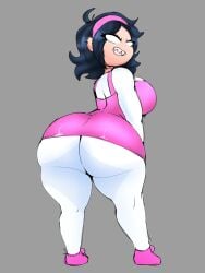 black_hair bubble_butt fat_ass female female_only friday_night_funkin huge_ass large_breasts looking_back nene_(newgrounds) newgrounds pico's_school sharp_teeth short_hair the_mag white_eyes wide_thighs