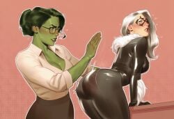 2girls ai_generated ass ass_focus ass_slap big_ass big_breasts big_thighs bisexual bisexual_female black_cat_(marvel) breasts curvaceous curvy curvy_figure digital_media_(artwork) felicia_hardy female female_only femdom femsub giantess green-skinned_female green_body green_hair green_skin hips hourglass_figure huge_ass huge_breasts huge_thighs hulk_(series) jennifer_walters large_ass large_breasts large_female large_thighs legs light-skinned_female light_skin macro macro_female marvel marvel_comics mature mature_female mini_giantess phophopho she-hulk slapping_ass slapping_butt slim_waist spider-man_(series) tall tall_female thick thick_hips thick_legs thick_thighs thighs voluptuous waist white_hair wide_hips wide_thighs yuri