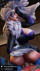1boy 1girls 3d ass black_cat_(marvel) black_cat_(marvel_rivals) blender blue_eyes boob_window cat_suit catgirl claws collar domino_mask felicia_hardy girl_on_top grabbing_own_ass latex latex_bodysuit latex_catsuit lipstick looking_back_at_viewer marvel marvel_comics marvel_rivals mask masked_female masked_male muscular_male on_couch partially_clothed peter_parker riding riding_penis rooftop shhi_prvrt_x spider-man spider-man_(marvel_rivals) spider-man_(series) superhero superheroine thief vaginal vaginal_sex voluptuous white_fur white_hair