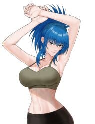 1girls 2d 2d_(artwork) 2d_artwork adult adult_female arm_above_head arm_up armpit armpit_crease armpit_peek armpits arms_above_head arms_up background bare_armpits bare_arms bare_belly bare_chest bare_hands bare_midriff bare_navel bare_shoulders bare_skin belly belly_button big_boobs big_breasts blank_background blue-eyed_female blue-haired_female blue_eyebrows blue_eyes blue_hair bra breasts busty busty_female busty_girl cleavage collarbone digital digital_art digital_drawing digital_drawing_(artwork) digital_media digital_media_(artwork) drawing elbows exposed_armpits exposed_arms exposed_belly exposed_chest exposed_midriff exposed_navel exposed_shoulders exposed_skin eye-level_view eyebrows_visible_through_hair female female_focus female_only fingers fit_female from_front front_view frown frown_eyebrows frowning frowning_at_viewer green_bra green_underwear hairless_armpits hand_above_head hand_up hands_above_head hands_up head_tilt hourglass_figure inframammary_fold king_of_fighters knees_out_of_frame large_boobs large_breasts lean_figure leona_heidern linea_alba long_hair looking_at_viewer mature mature_female mature_woman midriff monotone_background narrow_waist navel one_color_background plain_background ponytail portrait posing posing_for_the_viewer presenting_armpit scowl serratus_anterior shaved_armpits shoulders sidelocks slender_body slender_waist slim_female slim_waist solid_color_background solo sports_bra standing stomach tied_hair tilted_head top_view underwear upper_body white_background wide_hips woman yoga_pants yukimune