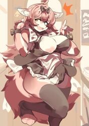 aspirindabaitu big_breasts breasts cleavage female furry huge_breasts nipples tagme thick_thighs wide_hips