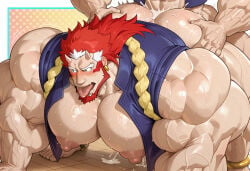ai_generated bara civitai gay gay_sex hyper hyper_muscles male male_only muscular muscular_male right_(yomi_no_tsugai) yomi_no_tsugai