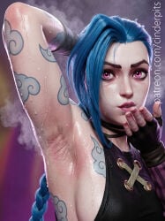 1girls 3d 3d_(artwork) 3d_model 3d_render ai ai_generated arcane arcane_jinx armpit armpit_crease armpit_fetish armpit_peek armpits arms_up bikini blue_hair breasts cinderpits detailed detailed_background female jinx_(league_of_legends) league_of_legends musk musk_clouds pheromones pink_eyes realistic realistic_textures self_upload smug smug_face solo solo_female solo_focus sweat sweatdrop sweating sweaty sweaty_armpits sweaty_body sweaty_breasts tight_clothing tight_fit