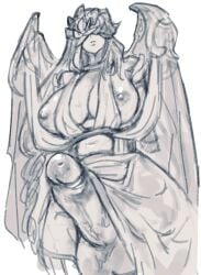 balancers_(nightreign) blonde_female blonde_hair elden_ring elden_ring_nightreign fromsoftware futa_only futanari mask masked masked_female monochrome nightreign nipples penis tall_female