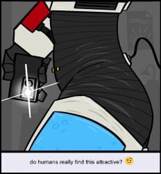 ass butt buttocks camera caption iphone male male_only meme mirror mirror_selfie not_porn original original_character robot robot_humanoid selfie simple_background text unseen_male_face