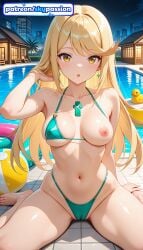 1girls 2026 ai_assisted ai_generated anime ball beachball bikini blonde_hair boobs breasts bust earrings hi_res high_quality high_resolution highres jewelry long_hair mythra mythra_(xenoblade) navel patreon patreon_username pool skypassion stable_diffusion swimsuit tits watermark xenoblade_(series) xenoblade_chronicles_(series) xenoblade_chronicles_2 yellow_eyes