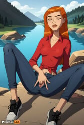 1girls ai_generated arm_support artist_name ben_10 ben_10_(classic) ben_10_alien_force ben_10_ultimate_alien black_footwear blue_sky breasts cartoon_network closed_eyes clothed_masturbation cloud collarbone collared_shirt day denim female_human female_masturbation fingering gwen_tennyson gwen_tennyson_(alien_force) gwen_tennyson_(classic) gwen_tennyson_(ultimate_alien) hi_res jeans lake long_hair masturbation medium_breasts mountain no_panties open_fly open_mouth orange_hair outdoors pants pussy red_shirt river rock rule34lab shirt shoes sitting sky sneakers solo spread_legs teeth tied_shirt tree uncensored upper_teeth_only warner_bros warner_brothers water younger_female