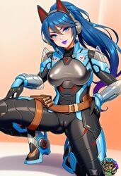 ai_art ai_generated ass ass_focus blue_hair cameltoe cat_ear_headphones fortnite fortnite:_battle_royale headphones hope_(fortnite) huge_ass mixxiru
