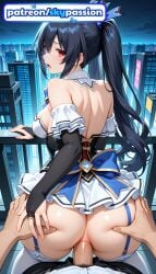 1boy 1girls 2026 ai_assisted ai_generated anime ass ass_grab big_ass black_hair bookshelf booty building choujigen_game_neptune city city_lights cityscape cock dick hetero hi_res high_quality high_resolution highres hyperdimension_neptunia love_making neptune_(series) neptunia_(series) night night_sky noire noire_(neptunia) patreon patreon_username penetration penis pool sex sexual_intercourse skypassion solo_focus stable_diffusion thigh_grab watermark