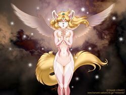 1girls anthro breast_squish breasts dr_comet female mana solo wings