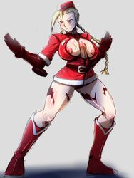 1futa areolae belt blonde_hair blush boots braid cammy_white capcom cum erection fighting_stance footwear futa_only futanari gloves hair human intersex long_hair mikoyan pixiv_thumbnail resized rickert_kai scar solo street_fighter