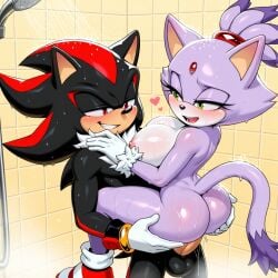 1boy 1boy1girl 1girls ai_generated blaze_the_cat cat female hedgehog male male/female pixai shadow_the_hedgehog silverknight395 tagme