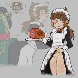 :3 aardman_animations black_bellamy columbia_pictures cuntboy ham maid_uniform melon_paws pirate_with_a_scarf sony_pictures_animation the_pirates!
