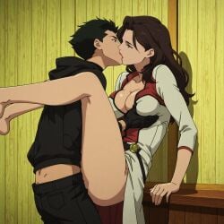 1boy 1girls age_difference ai_generated damian_wayne dc dc_comics dcamu echoanomaly justice_league kissing_while_penetrated passionate_sex size_difference talia_al_ghul