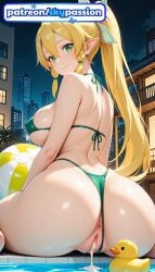 1girls 2026 ai_assisted ai_generated anime anus ass ball big_ass blonde_hair boobs booty breasts bust butthole city cityscape cum green_bikini green_eyes hi_res high_quality high_resolution highres leafa leafa_(sao) long_hair looking_at_viewer looking_back night night_sky patreon patreon_username pointy_ears sky skypassion solo stable_diffusion sword_art_online sword_art_online:_alicization tits watermark