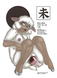 bottle edit female neko_no_hito pussy sheep spread_pussy spreading