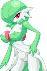 1girls big_breasts breasts female female_gardevoir female_only female_pokemon furry gardevoir green_hair hair nintendo pixel_art pokemon pokemon_(species) pokemon_rse pussy red_eyes solo transparent_background warnerc white_skin