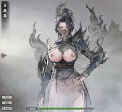 1girls boobs breasts_out chinese_text female ningshuang_(tale_of_immortal) nipples no_bra tale_of_immortal tits translation_request woman