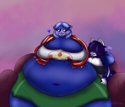 artist_request bao_azalea big_breasts blueberry_inflation breasts cleavage female furry huge_breasts inflation tagme thick_thighs wide_hips
