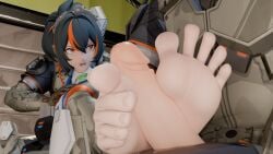 1girl 1girl2boys 2boys 3d 3d_(artwork) cock_between_feet feet feet_fetish feet_focus feet_on_penis foot foot_fetish foot_focus footjob soles soles_fetish soles_focus trapped twintails3d zenless_zone_zero zhu_yuan